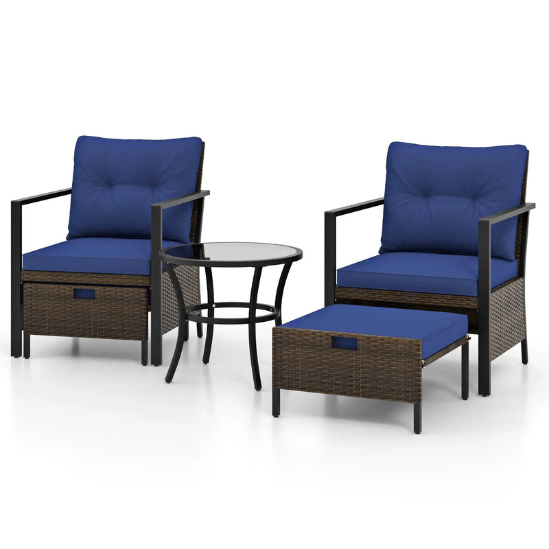 4 Piece Outdoor Furniture Set with Glass Topped Coffee Table by DirectDeals