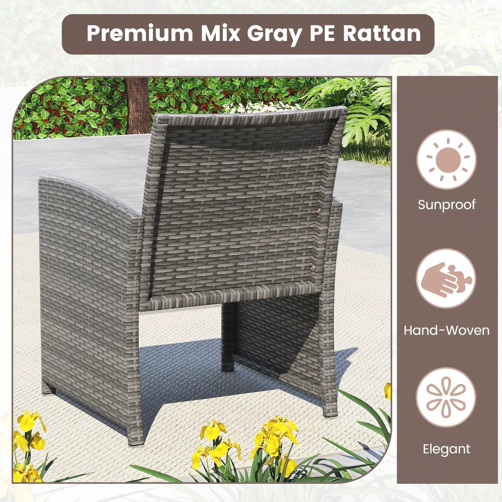 4 Piece Patio Conversation Set Rattan Chair Loveseat and Table Set by DirectDeals