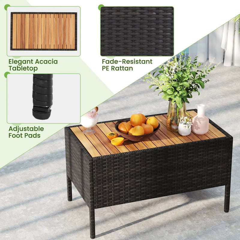4-Piece Patio Conversation Set with Loveseat and Coffee Table by DirectDeals