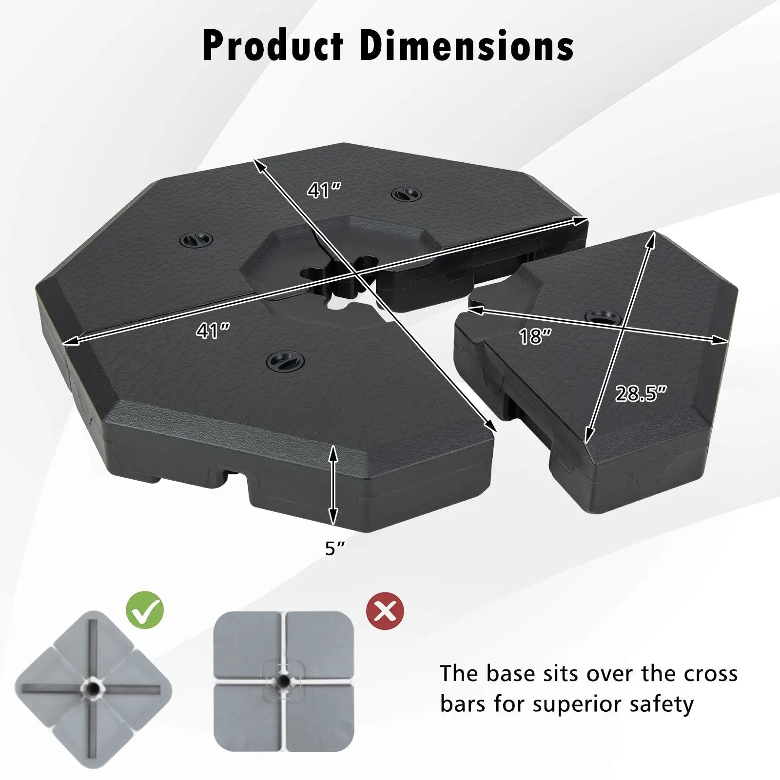4 Pieces Patio Cantilever Offset Umbrella Weights Base Plate Set by DirectDeals