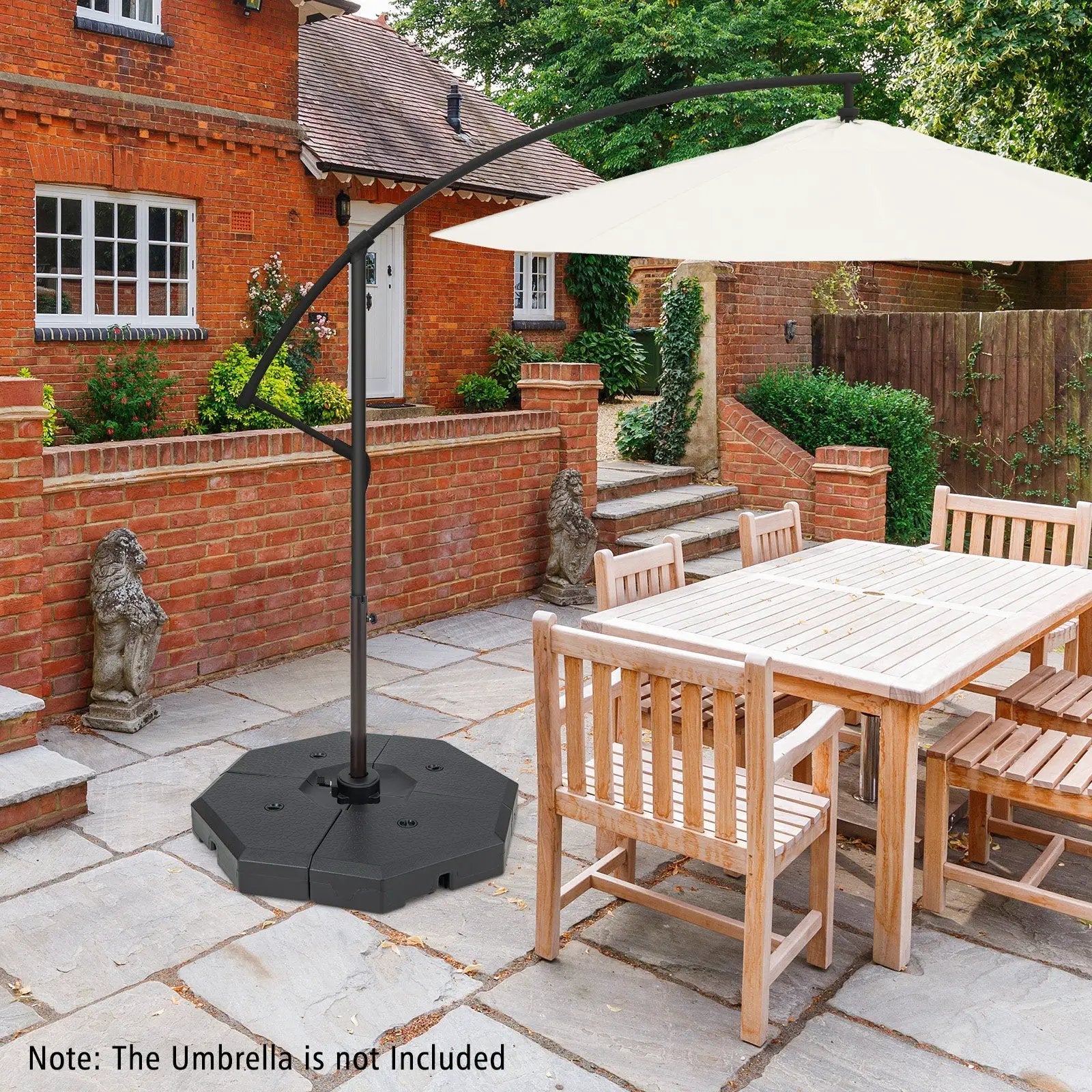 4 Pieces Patio Cantilever Offset Umbrella Weights Base Plate Set by DirectDeals