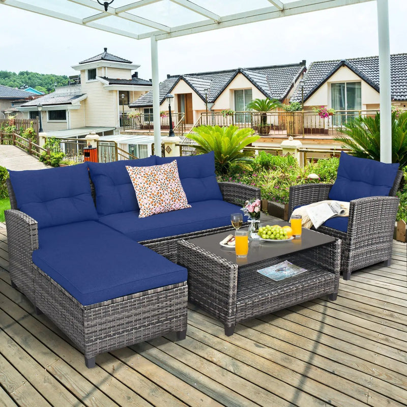 4-Piece Outdoor Sectional Sofa Set with Coffee Table by DirectDeals