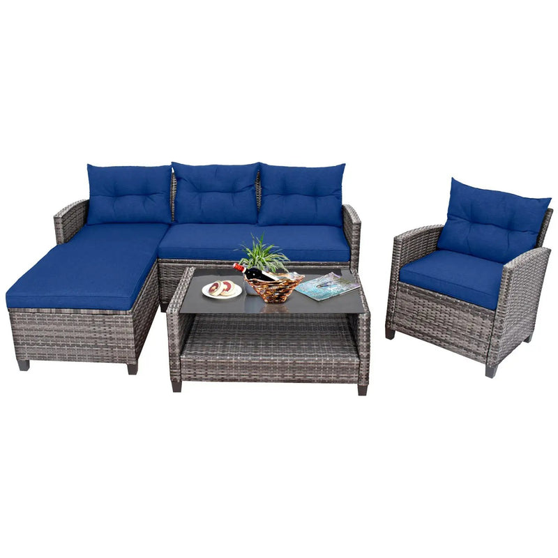 4-Piece Outdoor Sectional Sofa Set with Coffee Table by DirectDeals