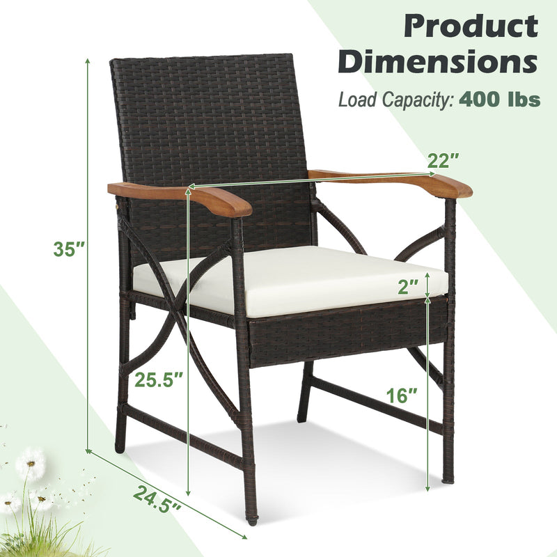Set of 2/4 Patio Wicker Chairs with Soft Zippered Cushion by DirectDeals