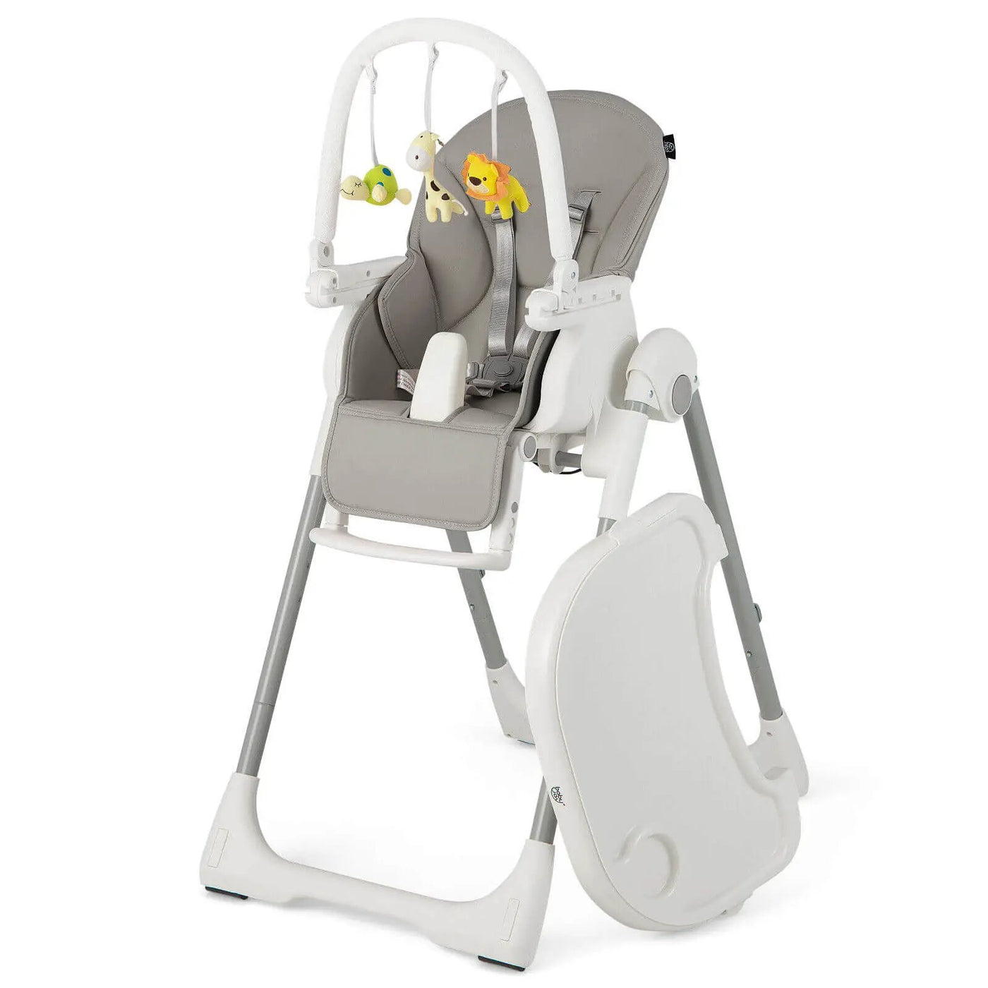4-in-1 Foldable Baby High Chair with 7 Adjustable Heights and Free Toys Bar by DirectDeals