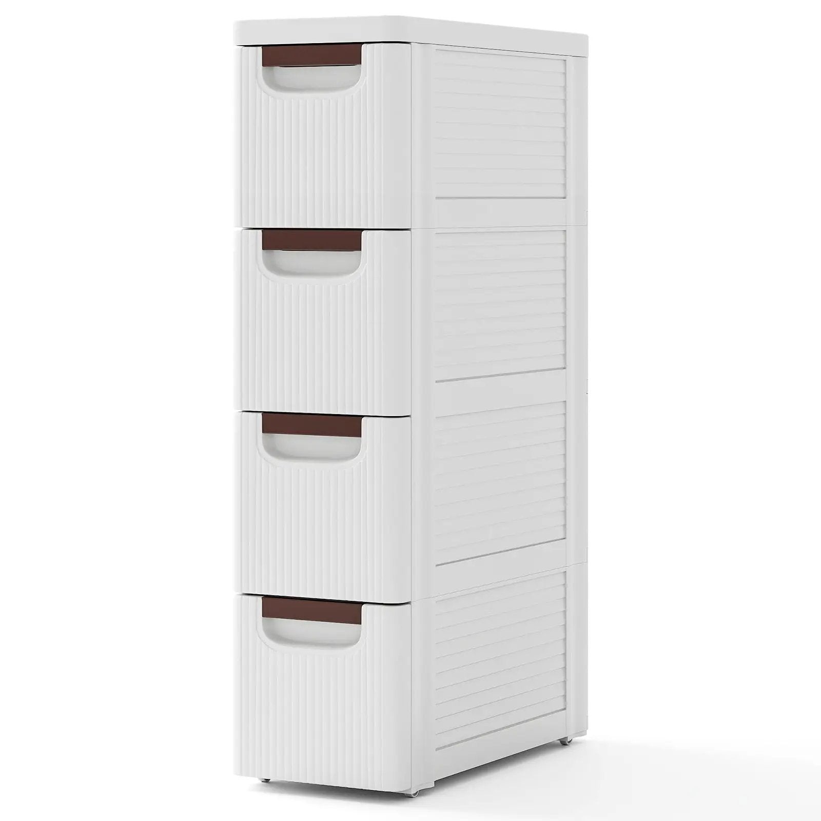 3/4/5/6-Drawer Rolling Organizer Unit Narrow Storage Cabinet with Built-In Wheels for Small Space-4-Drawer by DirectDeals