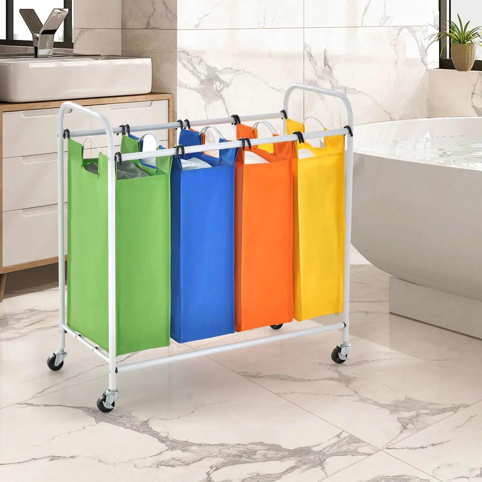 136L Large Capacity 4-Section Laundry Sorter by DirectDeals