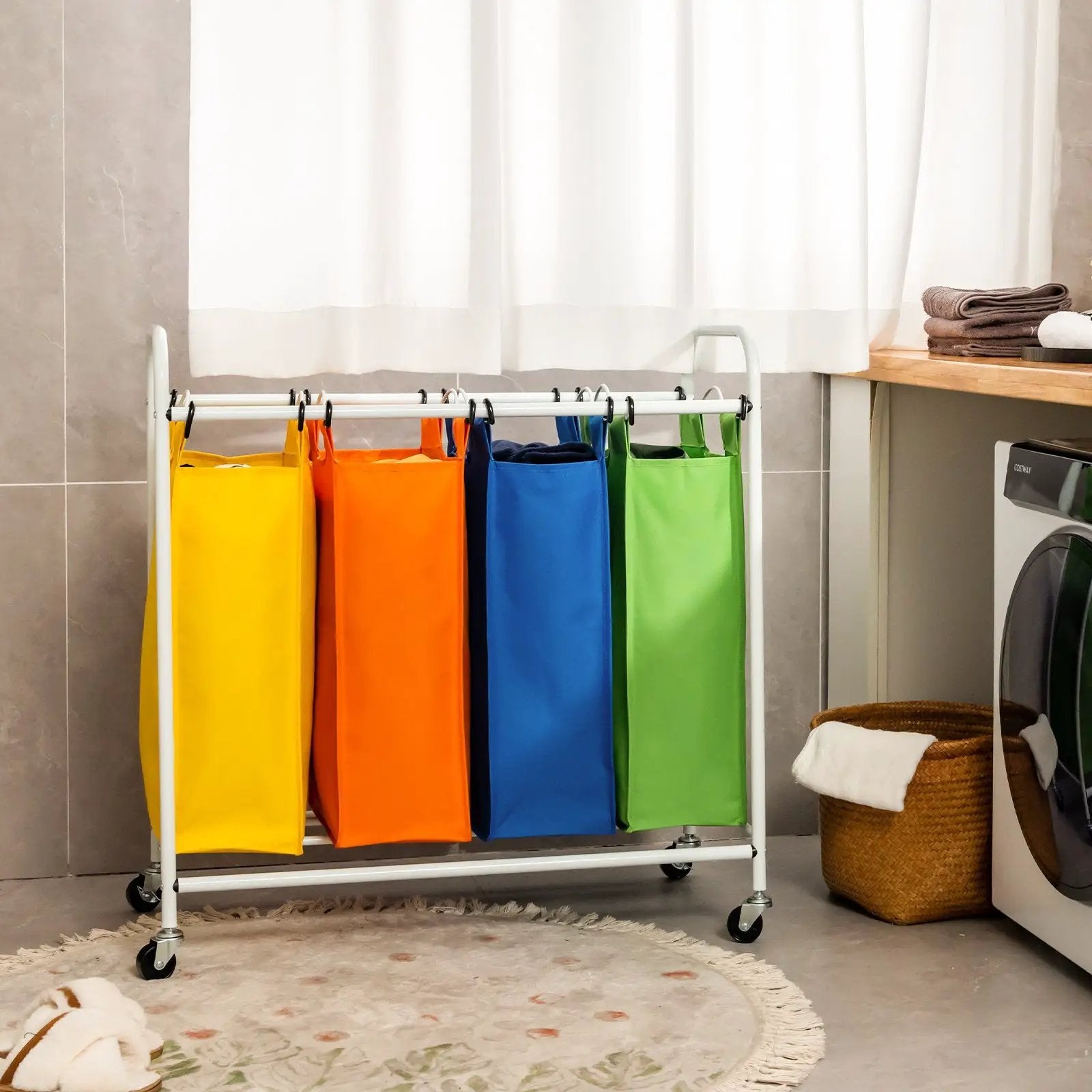 136L Large Capacity 4-Section Laundry Sorter by DirectDeals