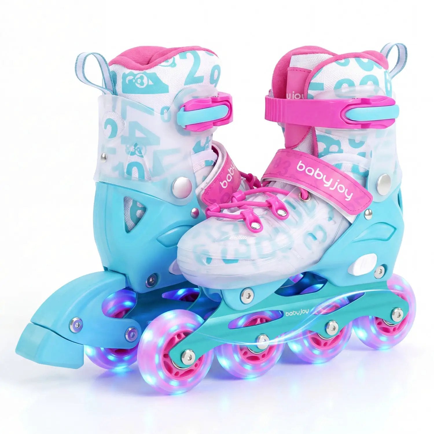 4-Size Adjustable Kids Inline Skates for Beginners Ages 5-7 by DirectDeals