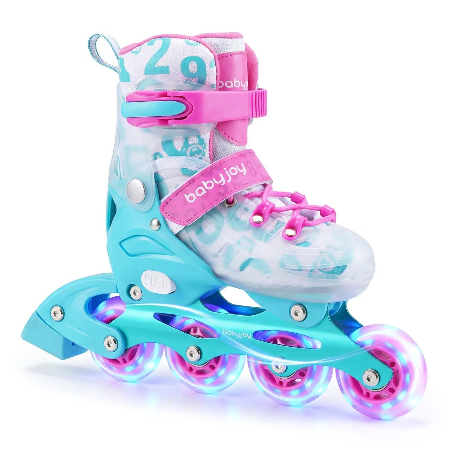 4-Size Adjustable Kids Inline Skates for Beginners Ages 5-7 by DirectDeals