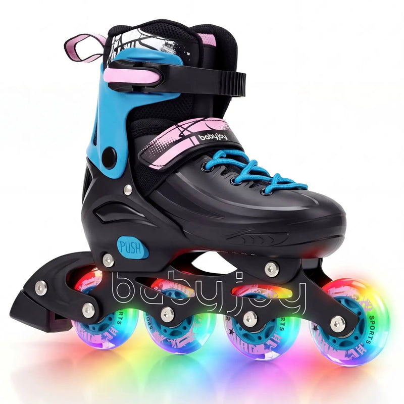 4-Size Adjustable Light-Up Inline Skates for Toddlers Ages 5-7 by DirectDeals