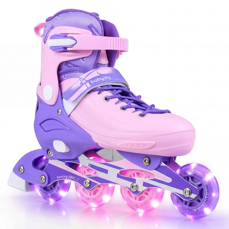 4-Size Adjustable Light-Up Kids Inline Skates for Kids Ages 9-14 by DirectDeals