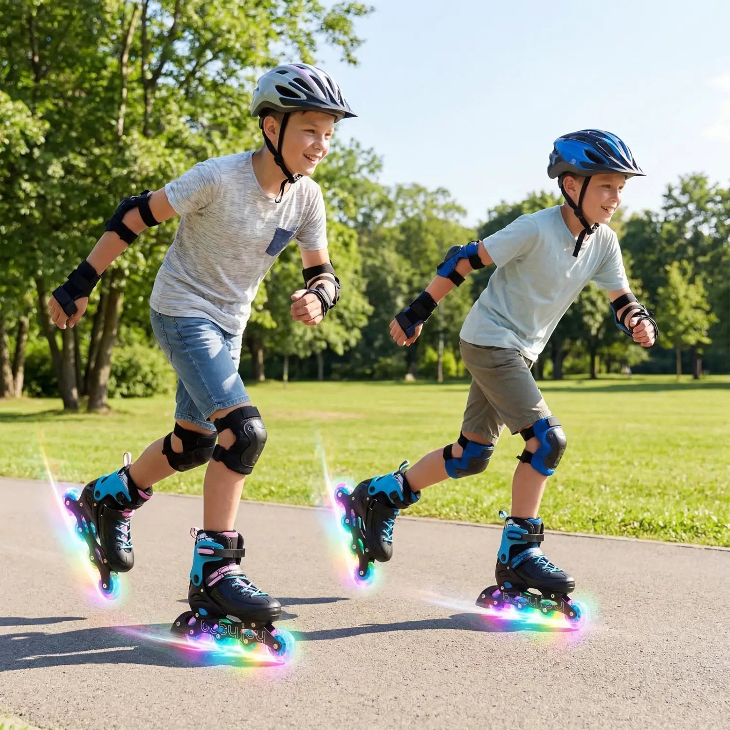 Adjustable Light-Up Kids Inline Skates Ages 9-14 by DirectDeals