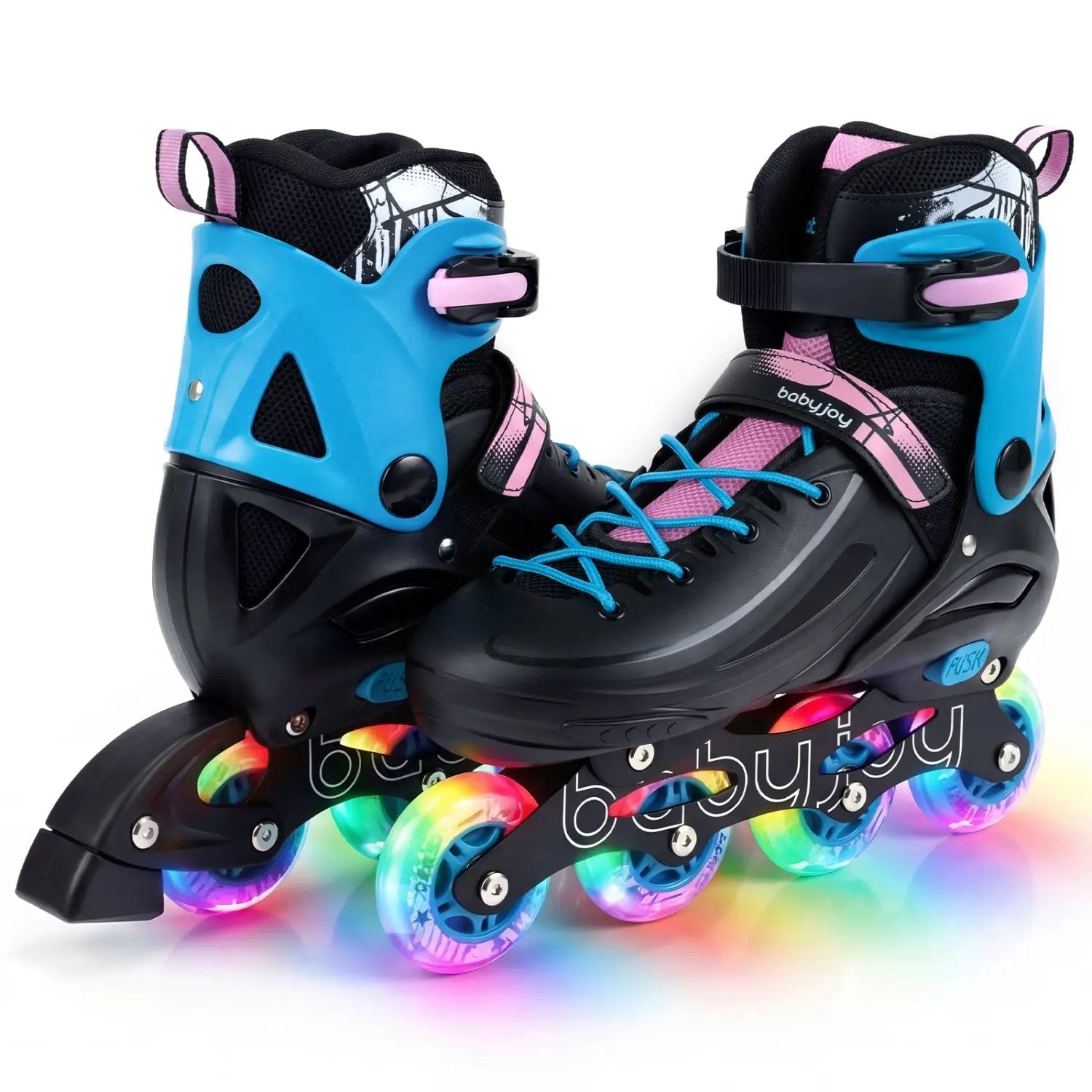 Adjustable Light-Up Kids Inline Skates Ages 9-14 by DirectDeals