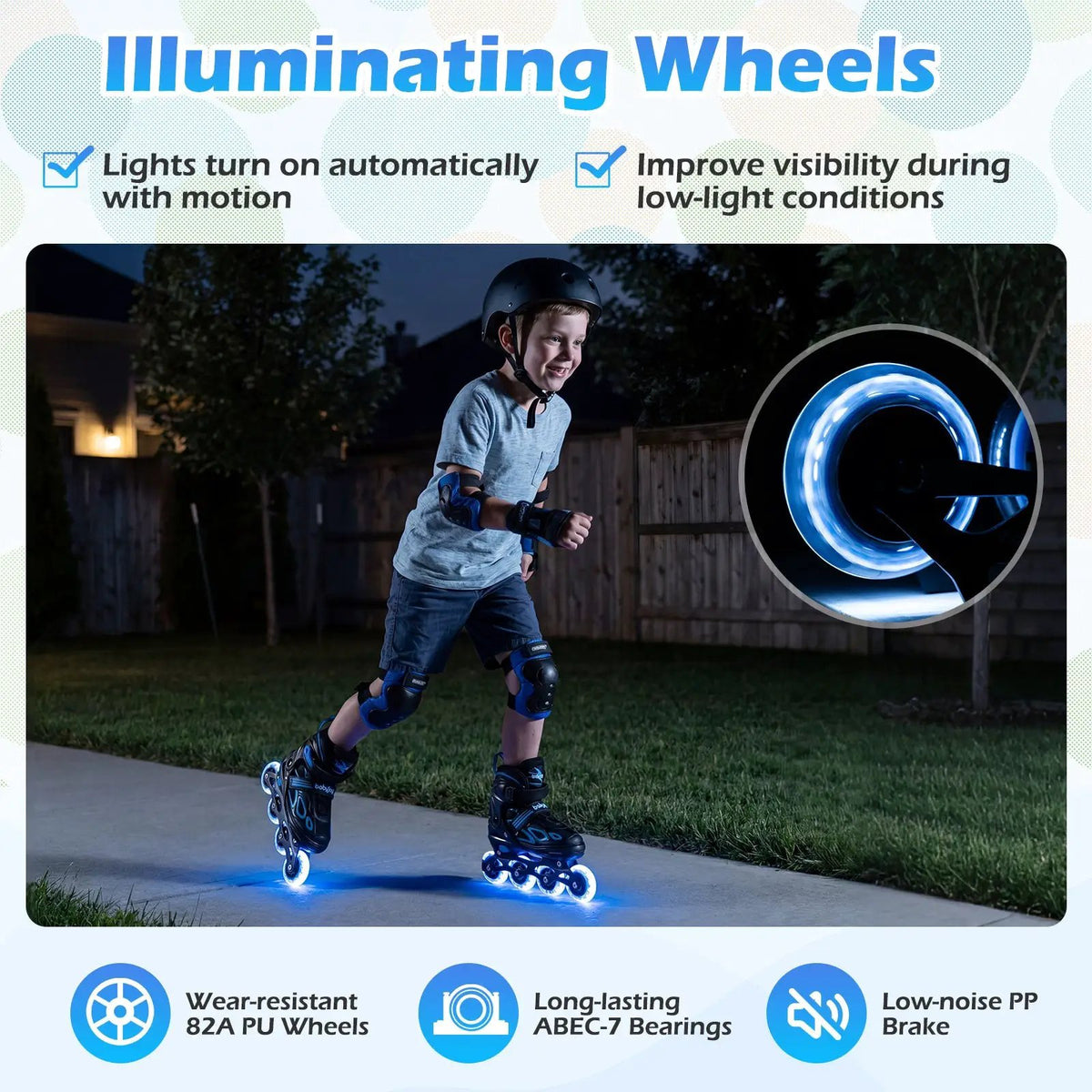 4 Sizes Adjustable Blade Roller with Light-up Wheels for Youth by DirectDeals