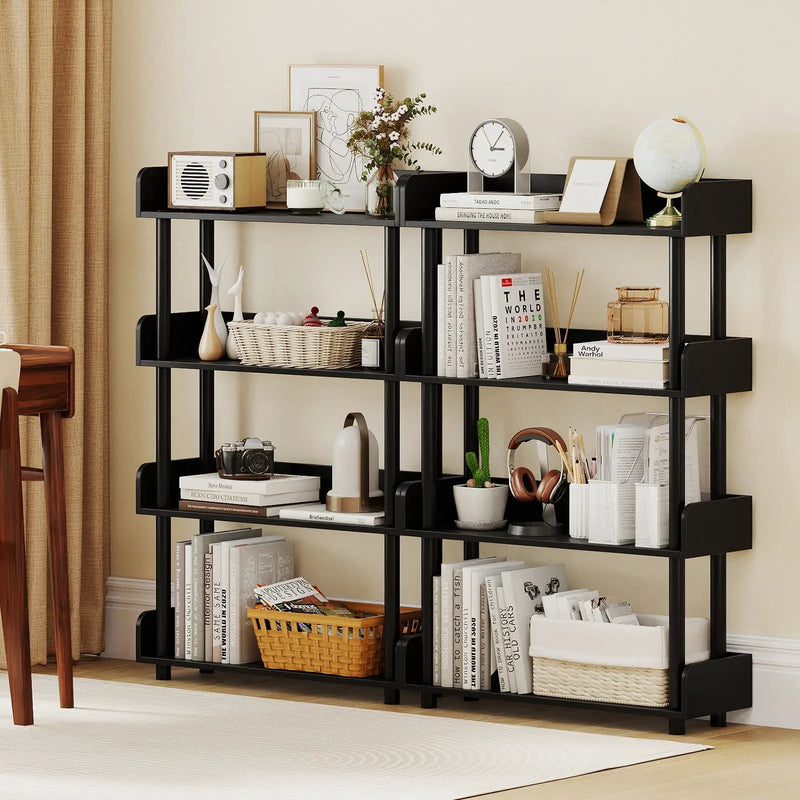 4-Tier Bookshelf Open Bookcase with Anti-Tipping Kit Industrial Storage Unit by DirectDeals