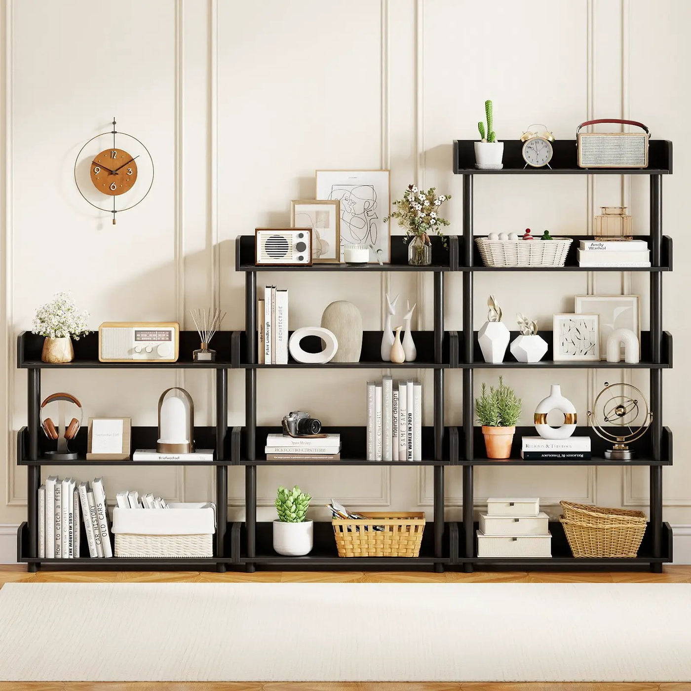 4-Tier Bookshelf Open Bookcase with Anti-Tipping Kit Industrial Storage Unit by DirectDeals