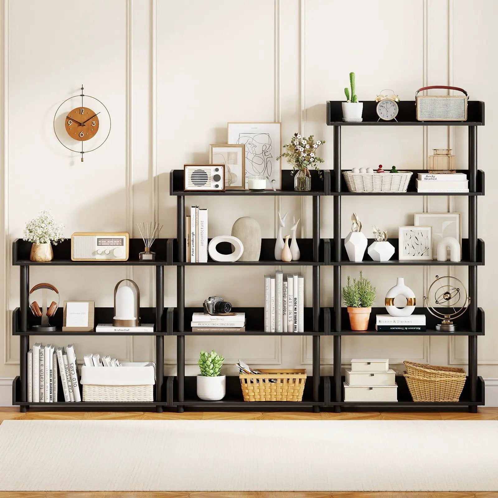 4-Tier Bookshelf Open Bookcase with Anti-Tipping Kit Industrial Storage Unit by DirectDeals