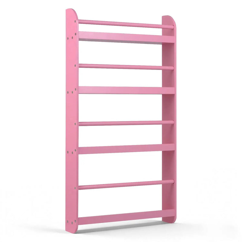 4-Tier Wall Mounted Bookshelf with Safety Rails by DirectDeals