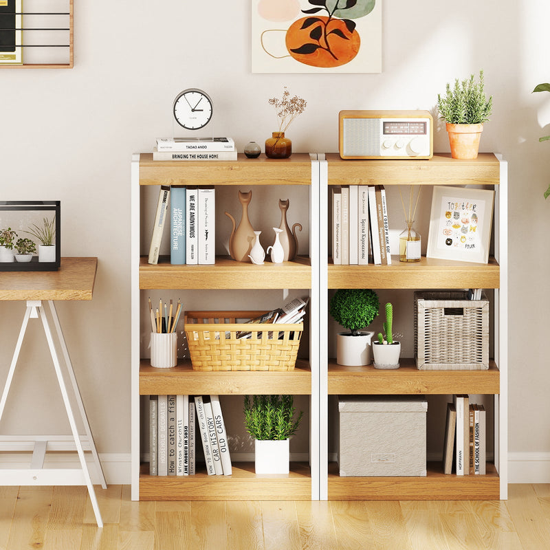 Bathroom Wall Cabinet with 2 Fluted Doors and Open Cube and Adjustable Shelf by DirectDeals