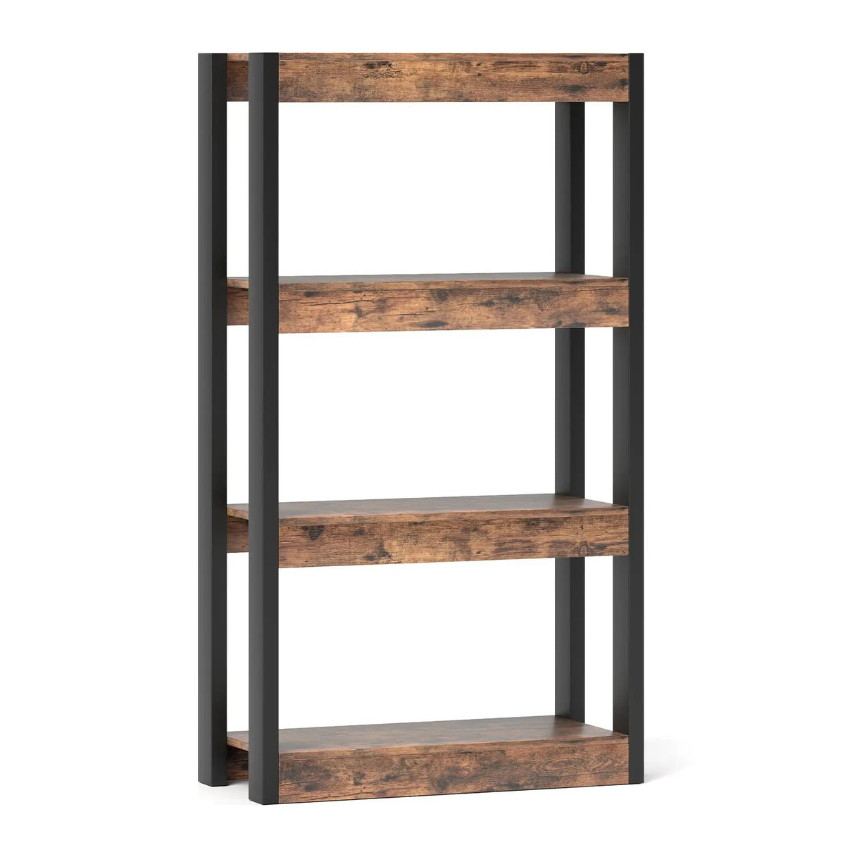 4 Tier Bookshelf Wooden Bookcase with Dual Anti-Tipping Kits by DirectDeals