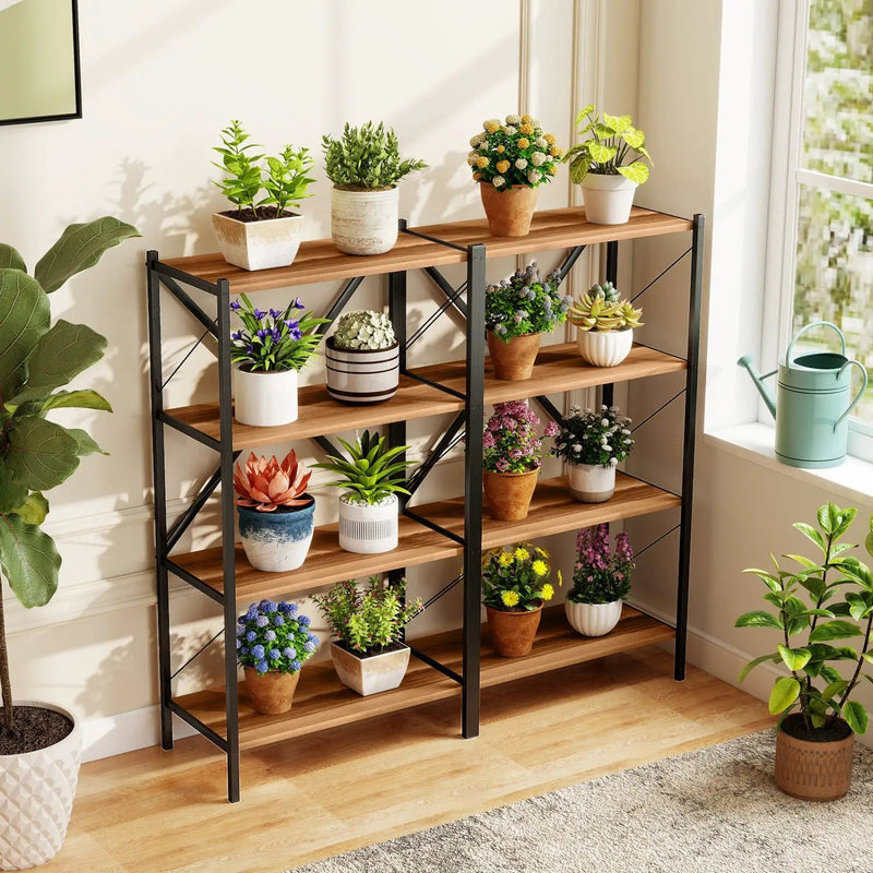 4-Tier Bookshelf with Heavy-Duty Metal Frame by DirectDeals