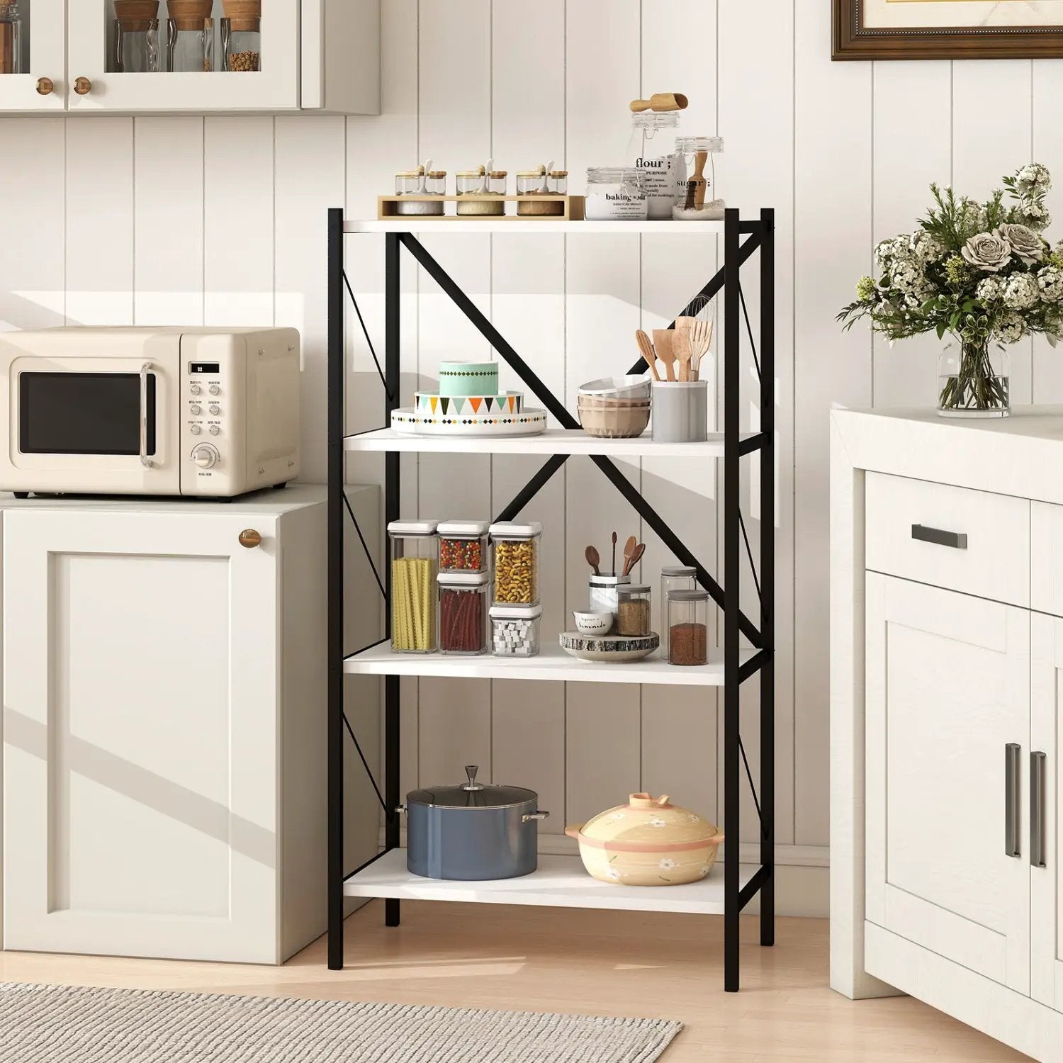 4-Tier Bookshelf with Heavy-Duty Metal Frame by DirectDeals