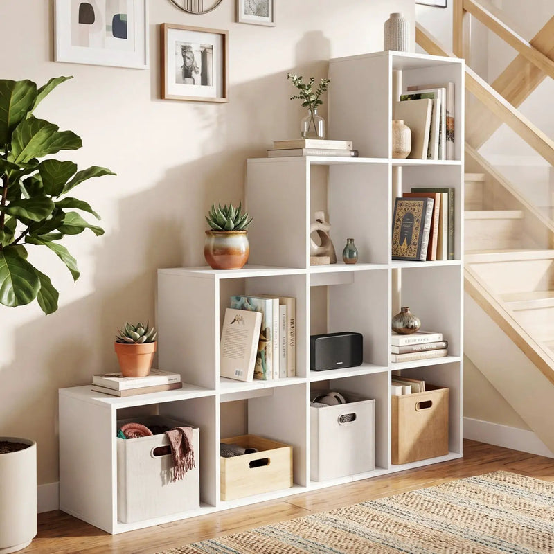 4-Tier Bookshelf with 10 Cube Storage and Anti-Tip Kit by DirectDeals