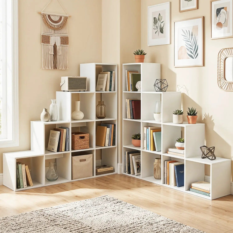 4-Tier Bookshelf with 10 Cube Storage and Anti-Tip Kit by DirectDeals