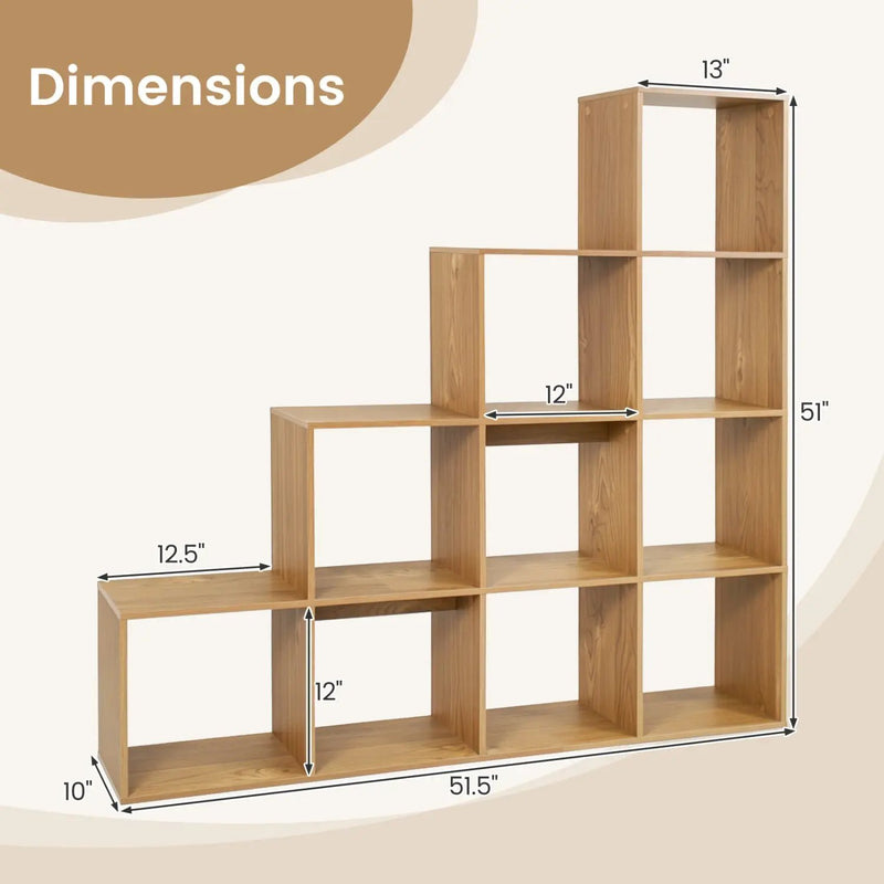 4-Tier Bookshelf with 10 Cube Storage and Anti-Tip Kit by DirectDeals