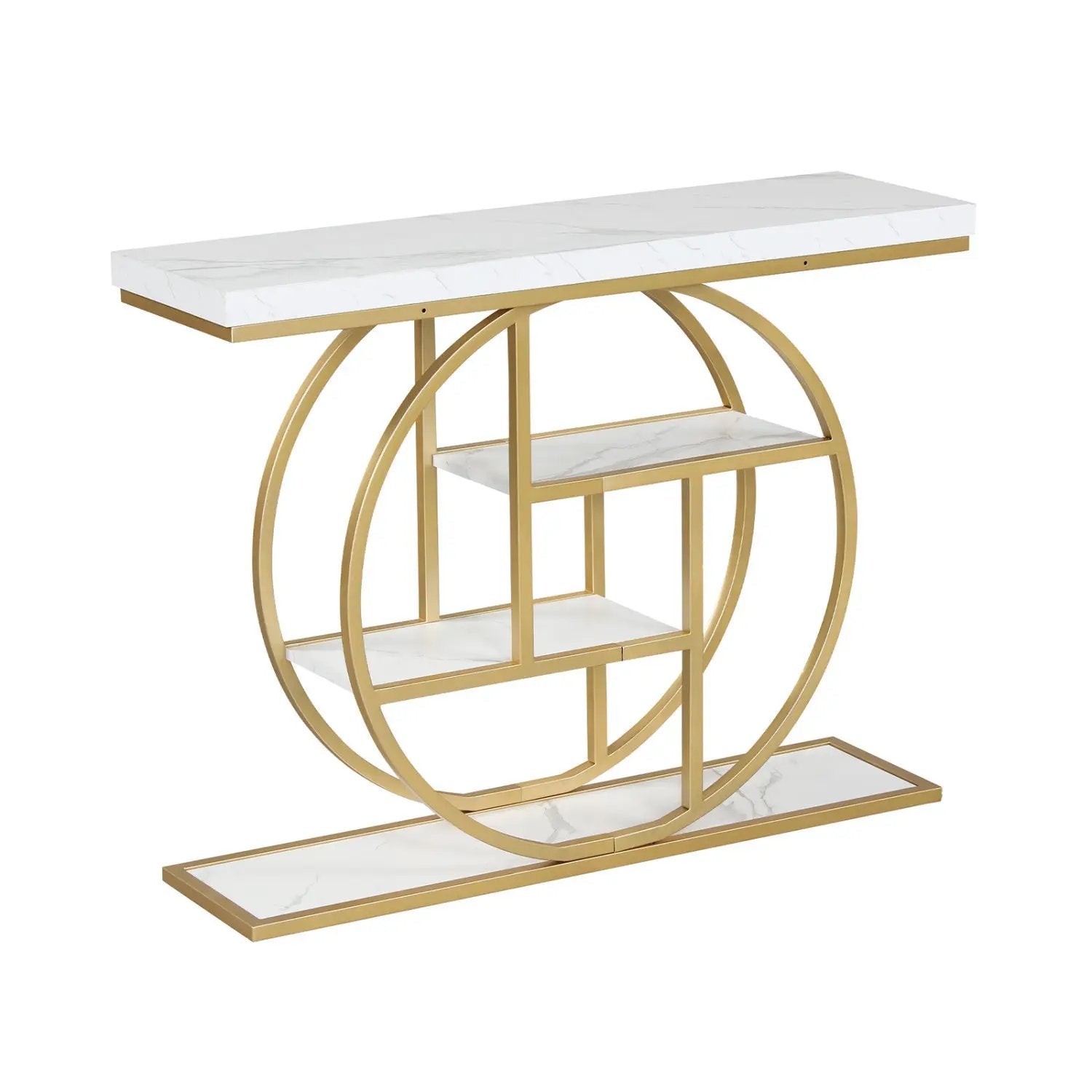 4-Tier Console Table 41 Inches Entryway Table with Storage Shelves by DirectDeals