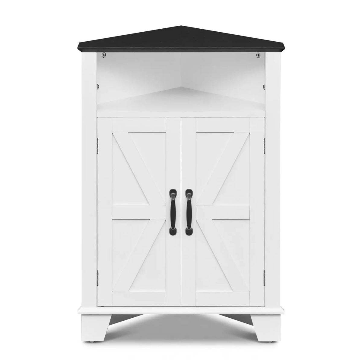 4-Tier Corner Storage Cabinet with Open Shelf by DirectDeals