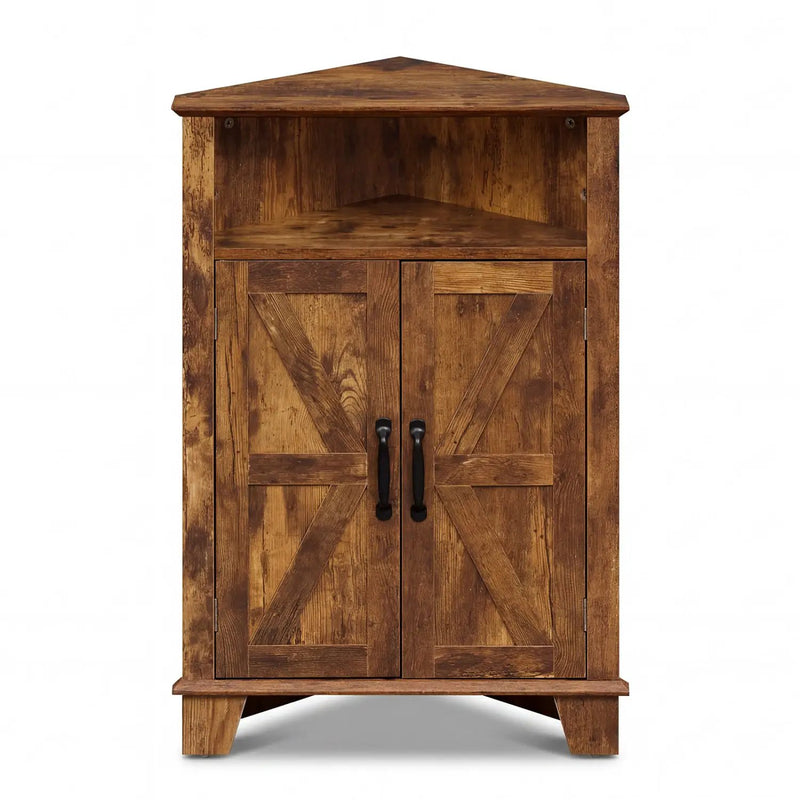 4-Tier Corner Storage Cabinet with Open Shelf by DirectDeals