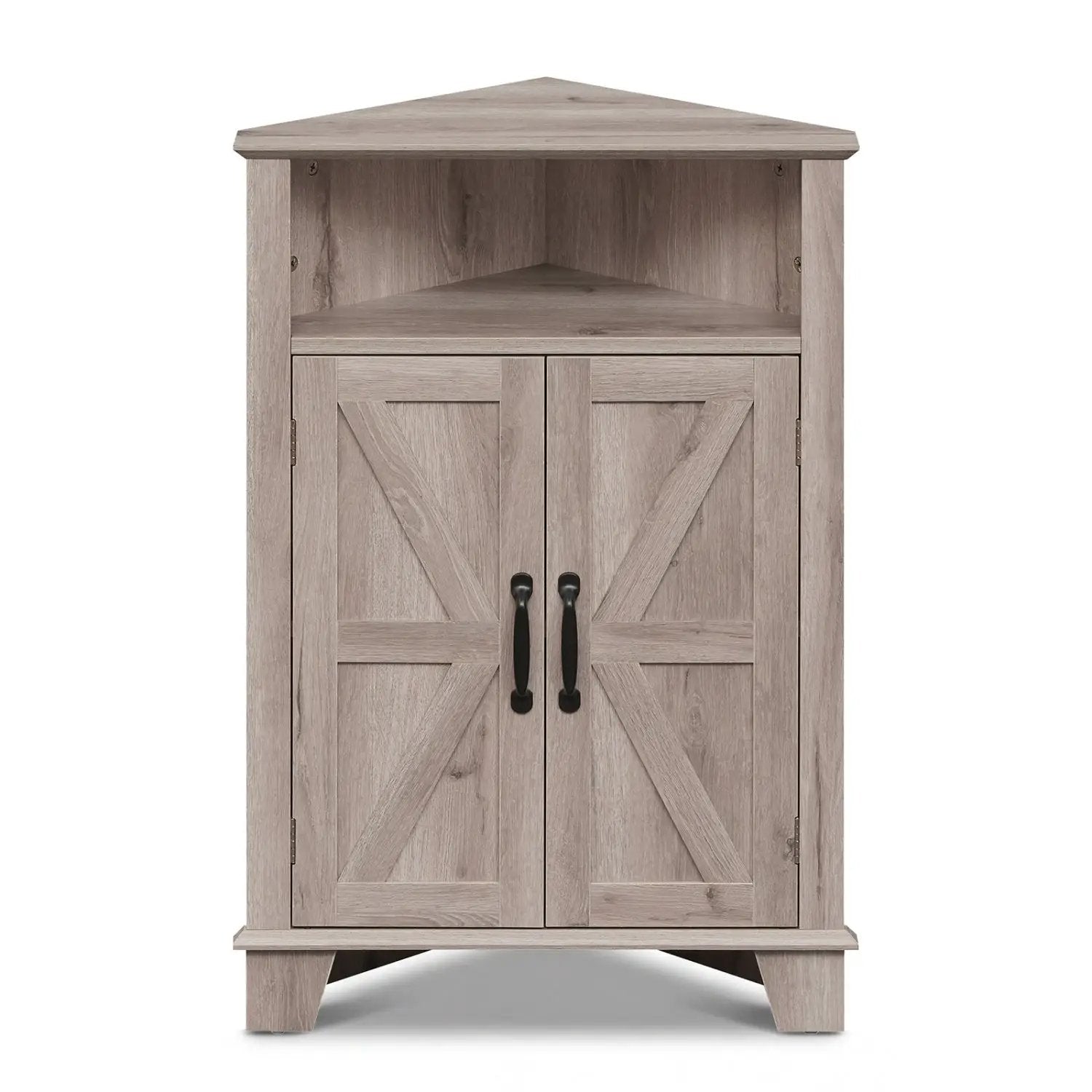 4-Tier Corner Storage Cabinet with Open Shelf by DirectDeals