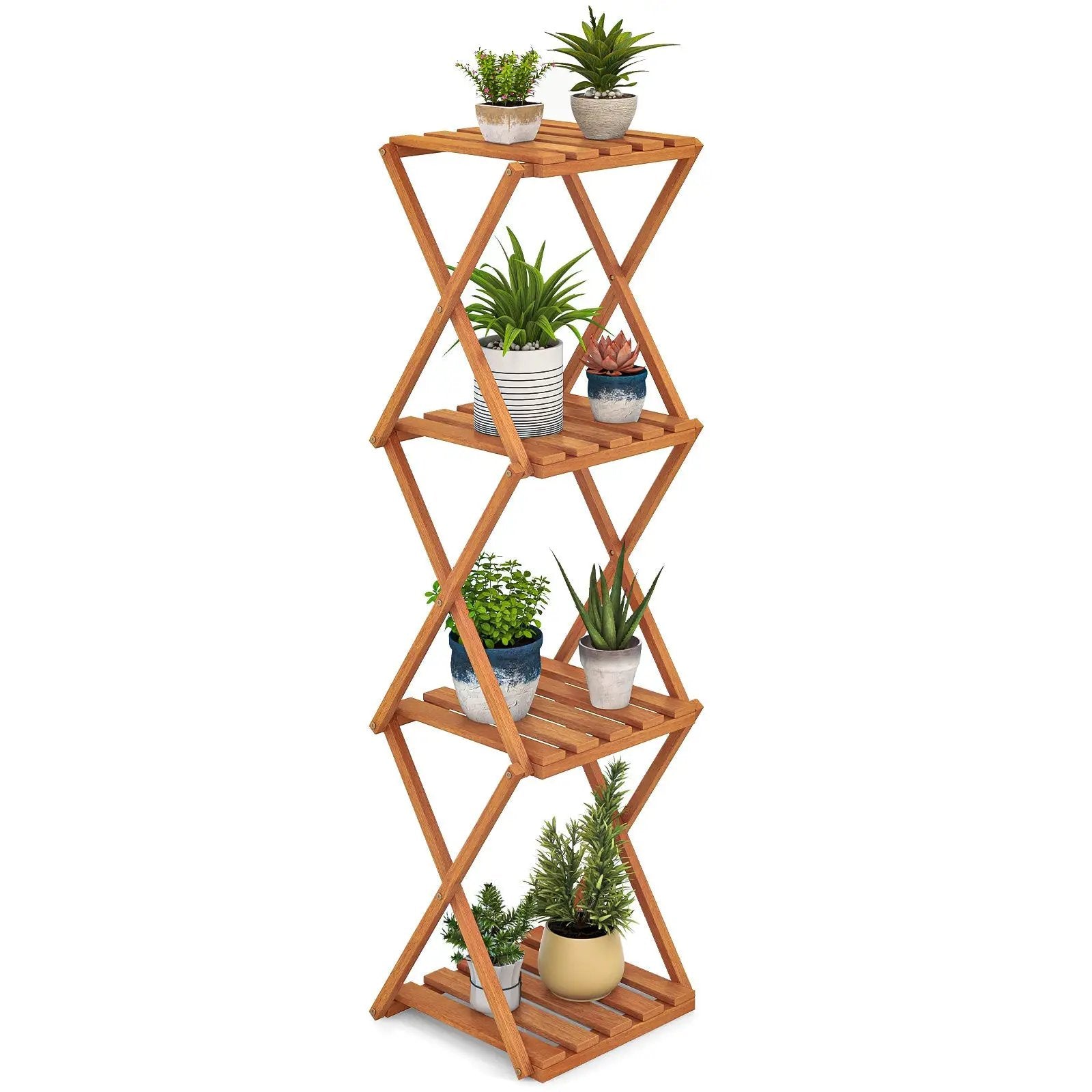 4-Tier Folding Plant Rack and Free Standing Shoe Rack by DirectDeals