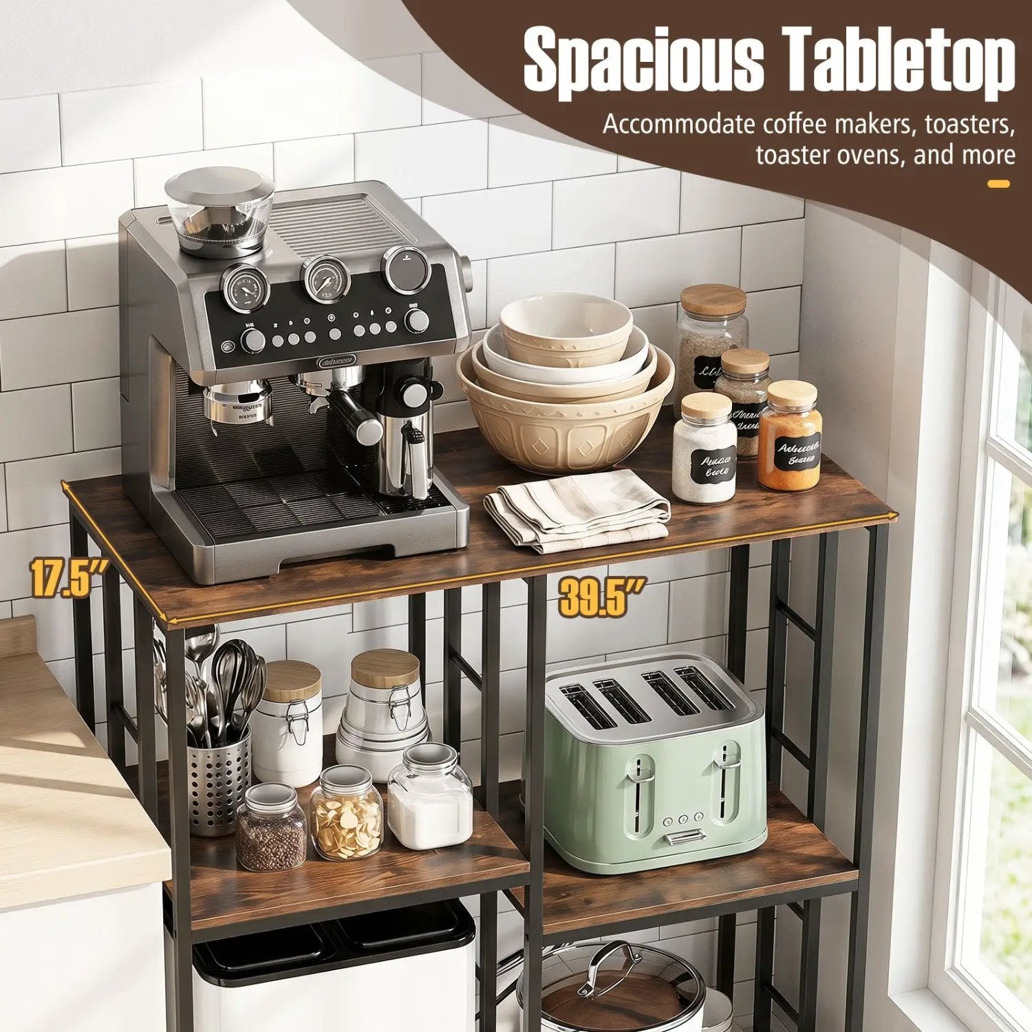 4-Tier Baker's Rack with Heavy-Duty Metal Frame by DirectDeals