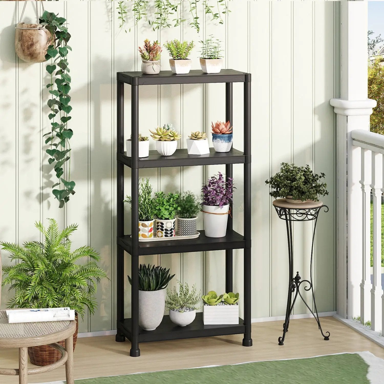 4-Tier Heavy-Duty Plastic Storage Shelves Freestanding Garage Shelving Unit by DirectDeals