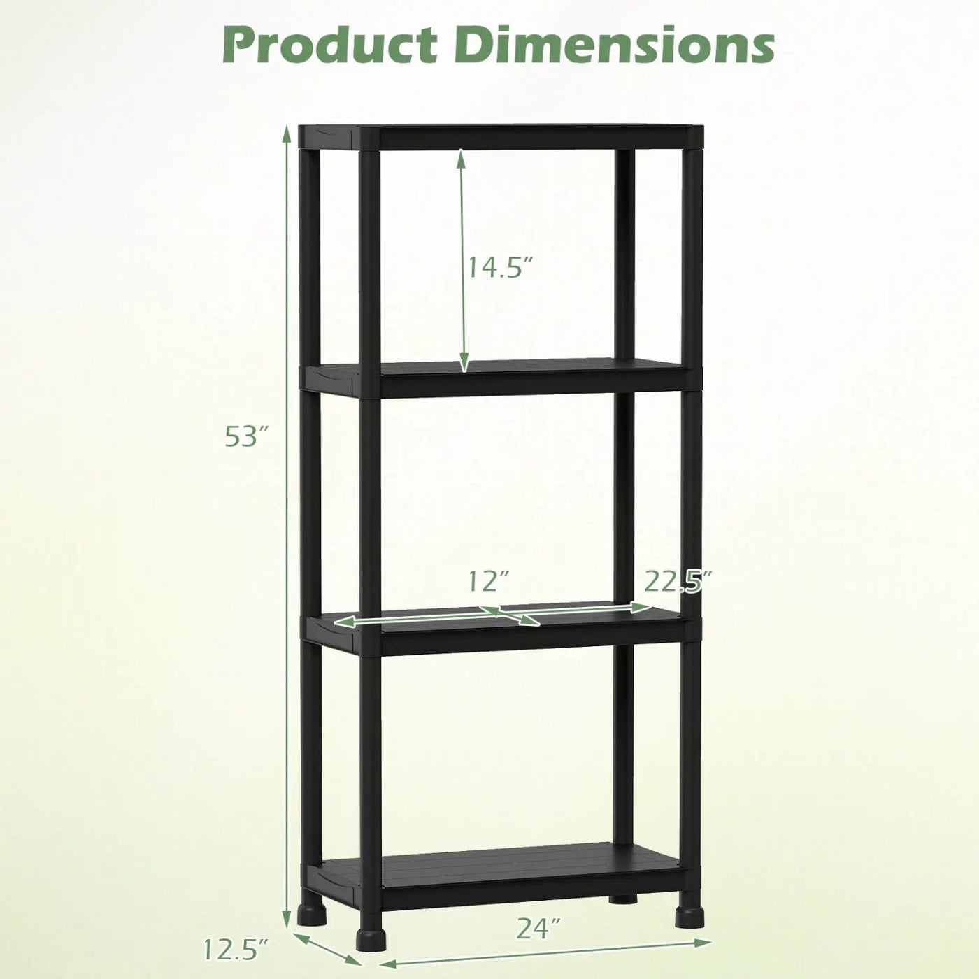 4-Tier Heavy-Duty Plastic Storage Shelves Freestanding Garage Shelving Unit by DirectDeals
