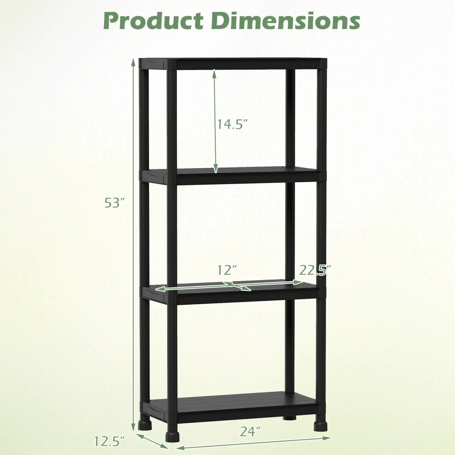 4-Tier Heavy-Duty Plastic Storage Shelves Freestanding Garage Shelving Unit by DirectDeals