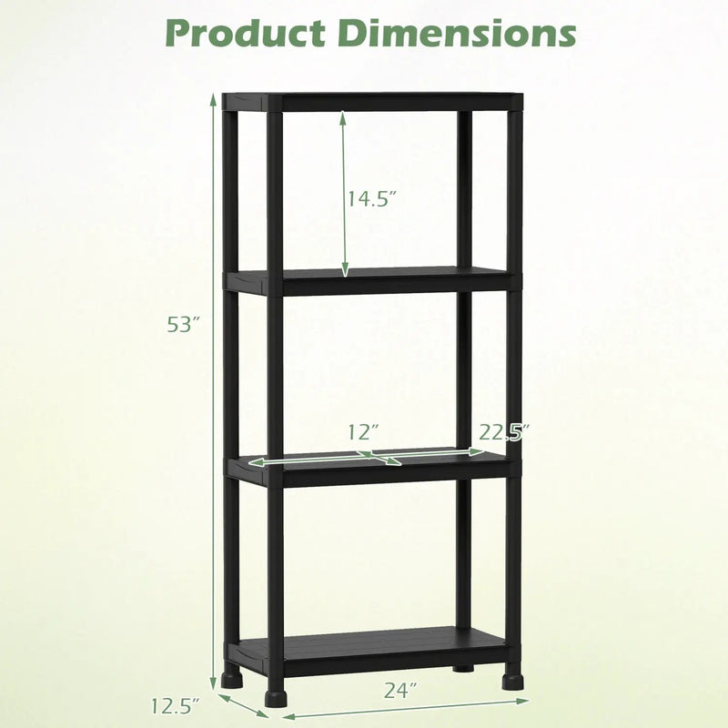 4-Tier Heavy-Duty Plastic Storage Shelves Freestanding Garage Shelving Unit by DirectDeals