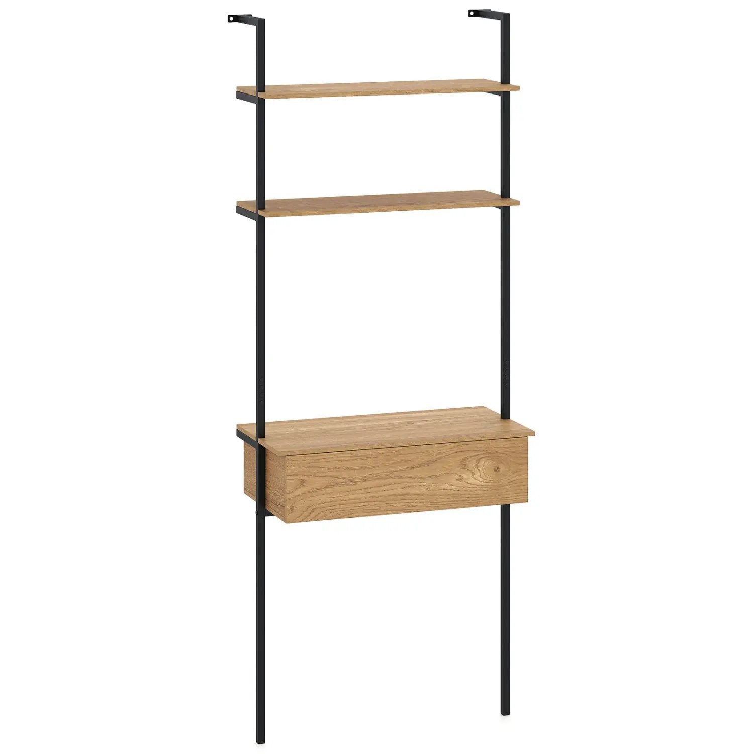4-Tier Ladder Bookshelf with Drawer and Metal Frame by DirectDeals