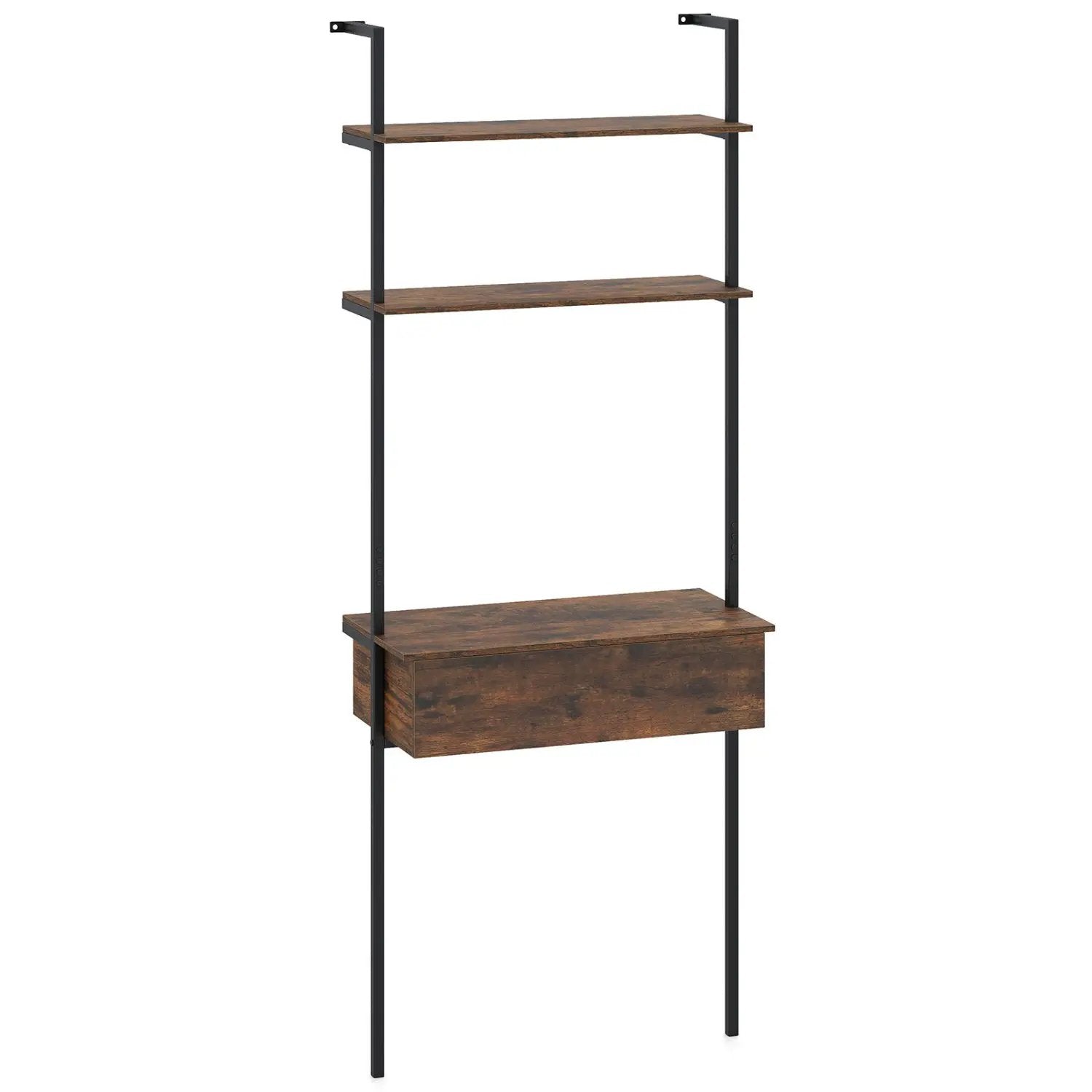 4-Tier Ladder Bookshelf with Drawer and Metal Frame by DirectDeals