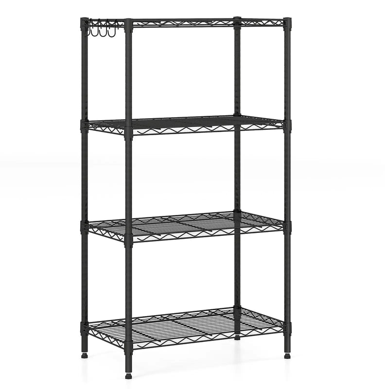 4-Tier Metal Storage Shelving Unit with V-Shaped Wire Rack and 600 LBS Capacity-Black by DirectDeals