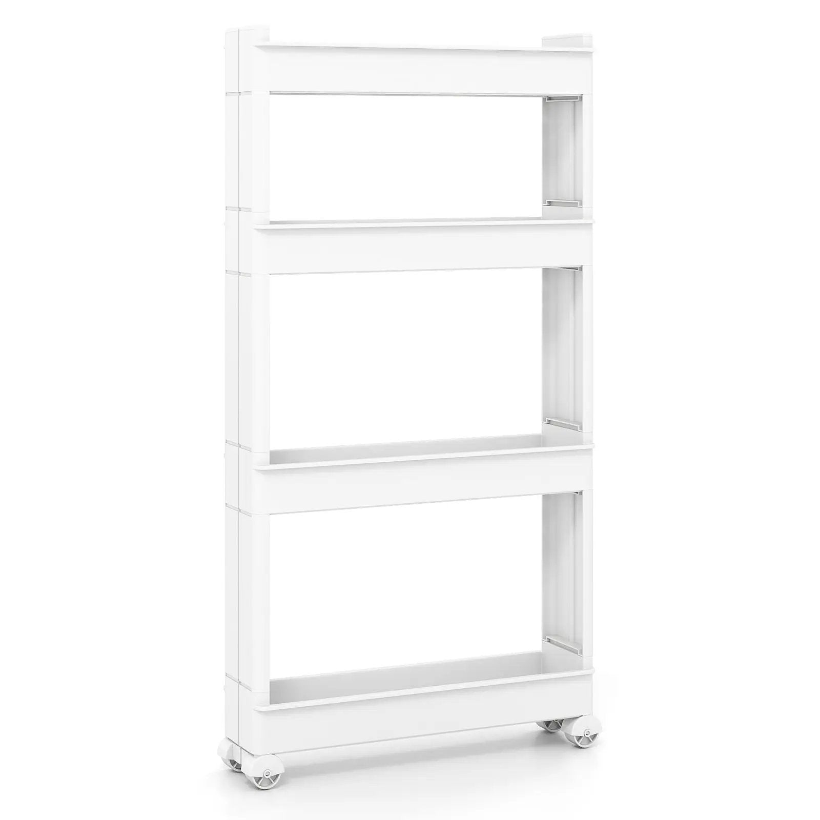 4-Tier Multifunctional Slim Storage Trolley with Detachable Trays-White by DirectDeals