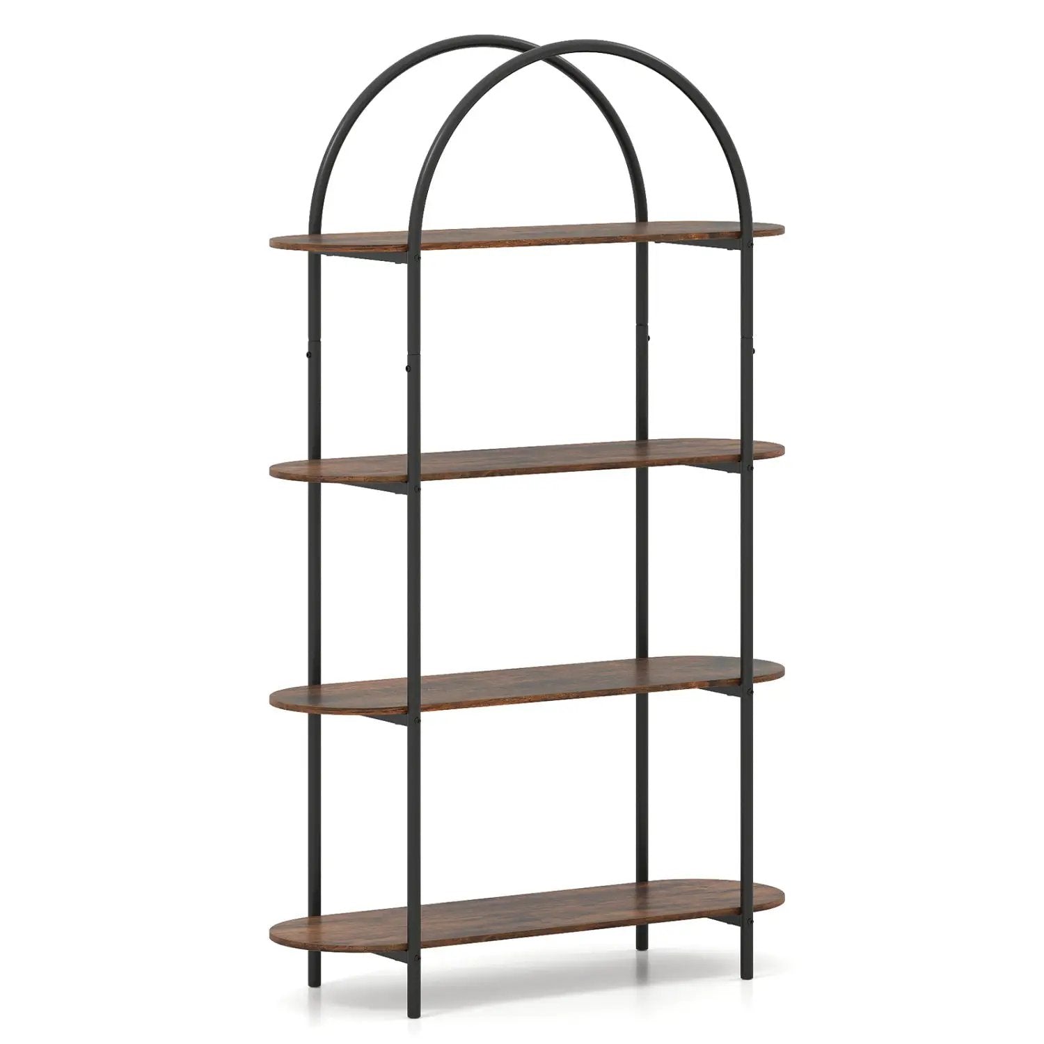 4-Tier Open Bookcase with Sturdy Metal Frame for Living Room by DirectDeals