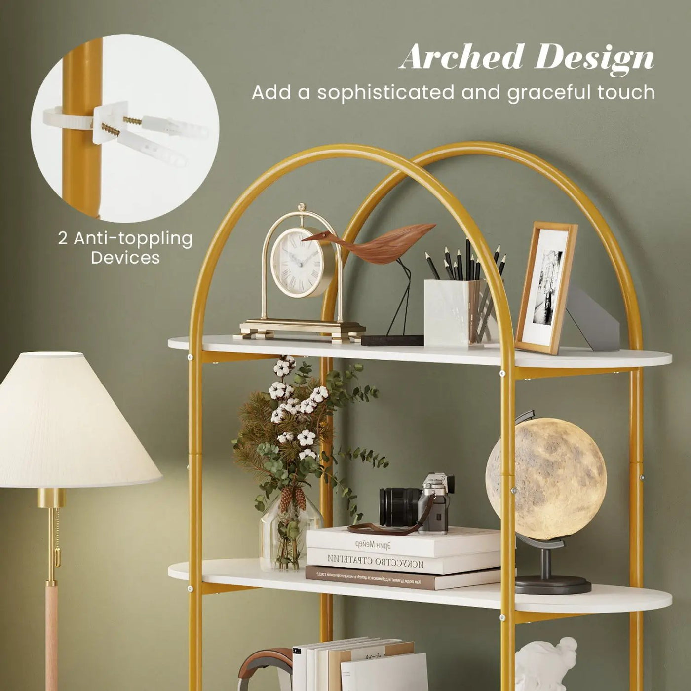 4-Tier Open Bookcase with Sturdy Metal Frame for Living Room by DirectDeals