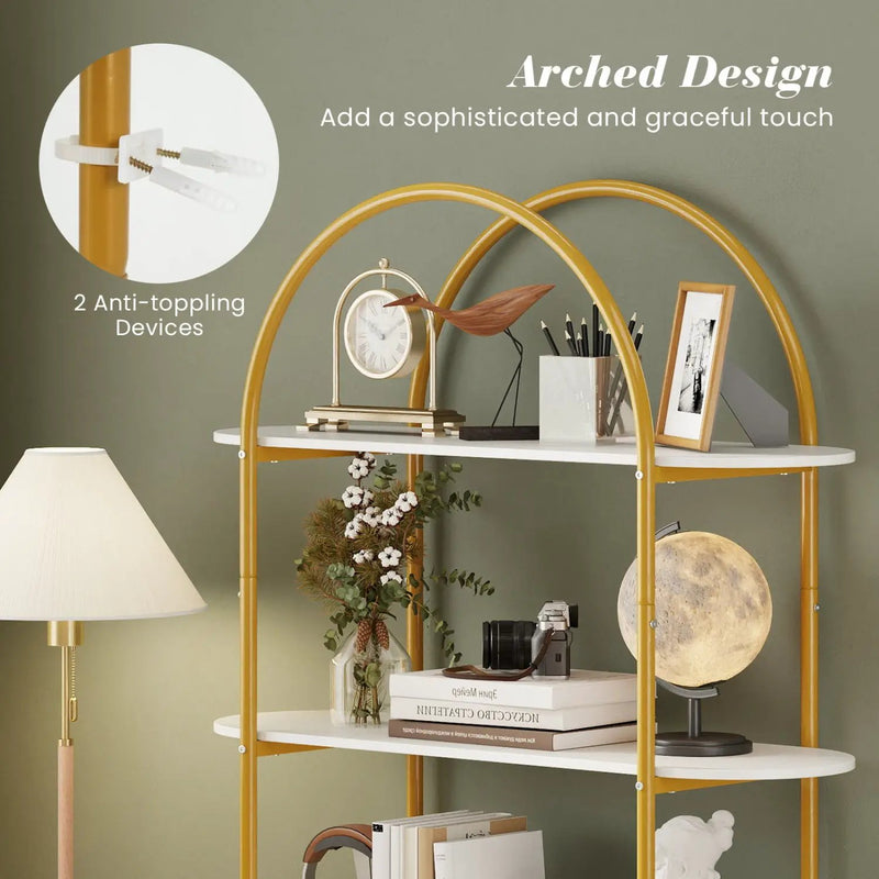 4-Tier Open Bookcase with Sturdy Metal Frame for Living Room by DirectDeals