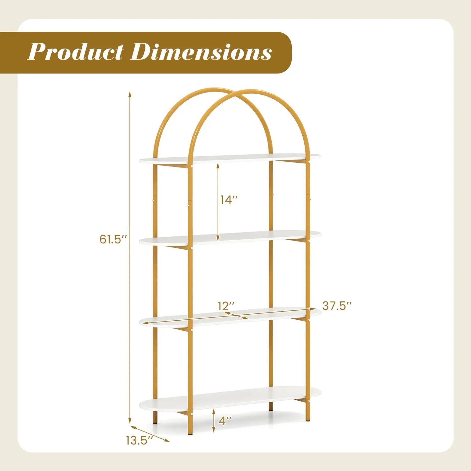 4-Tier Open Bookcase with Sturdy Metal Frame for Living Room by DirectDeals