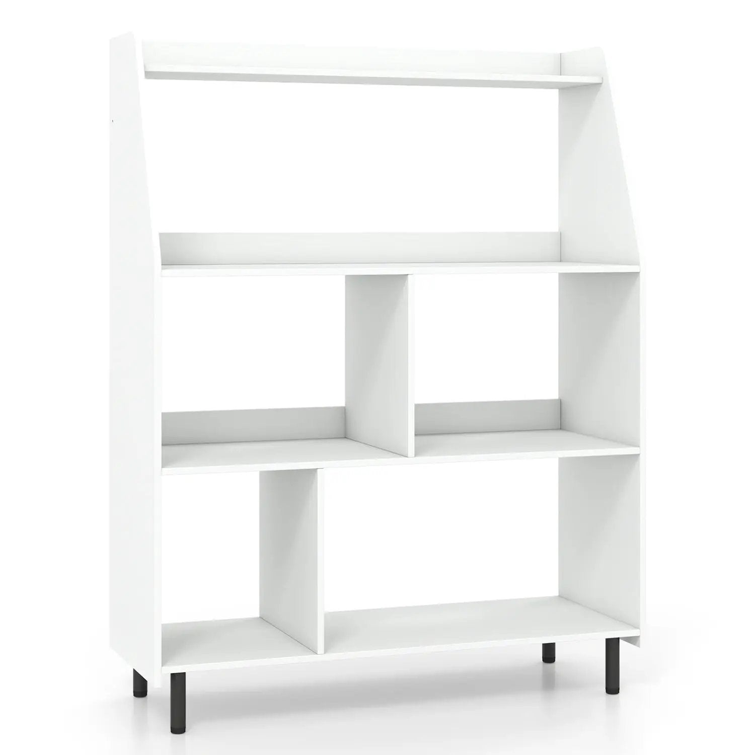 4-Tier Open Bookcase with Anti-Tipping Kits - White by DirectDeals