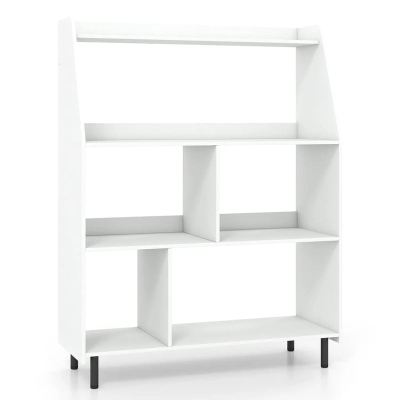 4-Tier Open Bookcase with Anti-Tipping Kits - White by DirectDeals